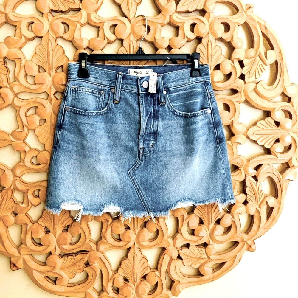 Madewell denim mini skirt